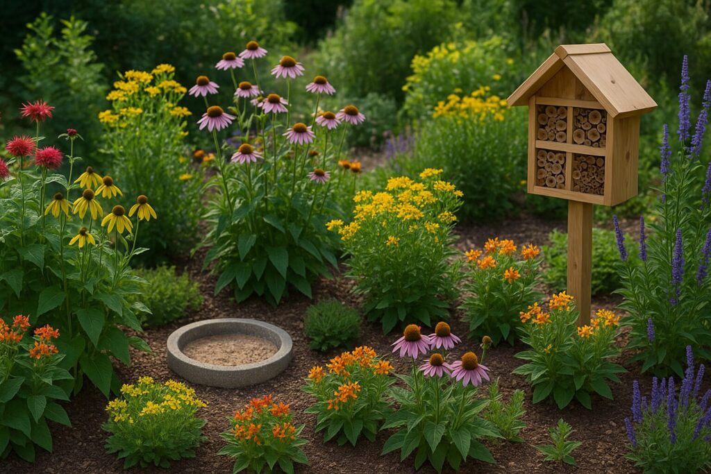 Rutheo Designs image for Pollinator Garden Design in Seattle: How to Support Bees and Birds Without Creating a Messy-Looking Yard