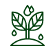 Simple green leaf and plant icon representing sustainable landscaping